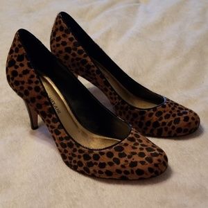 Antonio Melani leopard print calf hair heels